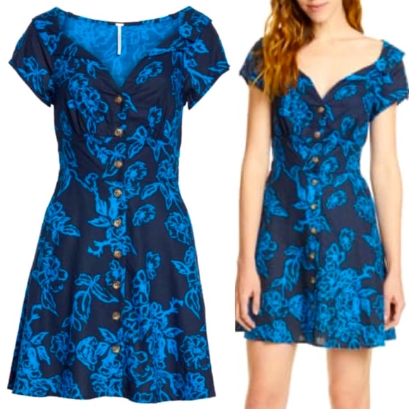 Free People | A Thing Called Love Mini Dress | Size 4 | Linen + Pockets